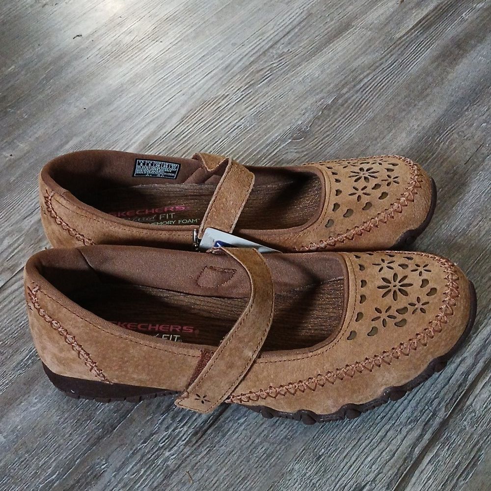 Skechers Relaxed Fit Air Cooled Memory Foam leather Mary Jane shoes Sz 8 NWT - Picture 6 of 9
